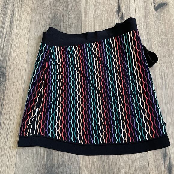 NBD Revolve Benton True Wrap Mini Skirt sz M Color Blush multi Pink and Black - Picture 12 of 12